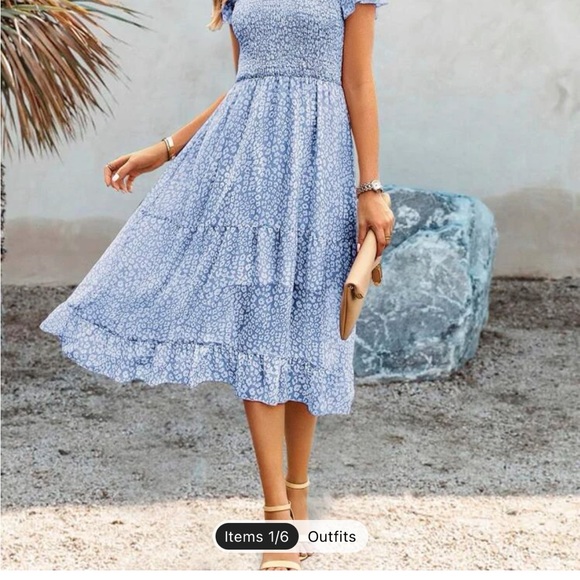 Brand new size large dress from Shein. blue animal print - Picture 3 of 4